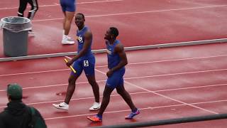 Merritt College 4x100m Relay working out the kinks and still getting the win