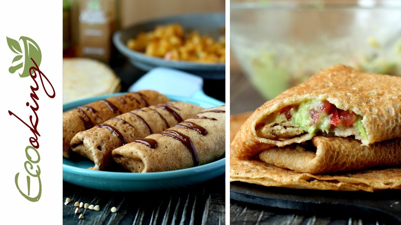 Блинчики из зеленой гречки / начинка: яблоки с корицей и гуакамоле / vegan (постные), gluten free