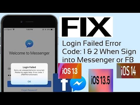 Messenger and Facebook Login Failed Error Code 1 & 2 FBAPI Error Domain on iPhone after iOS update