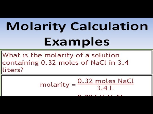 Molarity Chemistry Examples CH104: Chapter 7 Solutions Chemistry