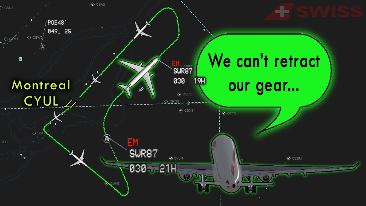 Swiss Airbus A330 is UNABLE TO RETRACT THE GEAR at Montreal!