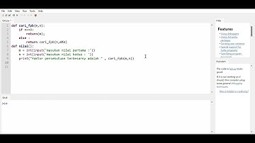 Mencari Faktor Persekutun Terbesar dengan  Fungsi Rekursif dalam bahasa PYTHON