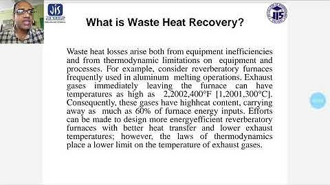 Lecture 17: Introduction to Waste Heat Recovery