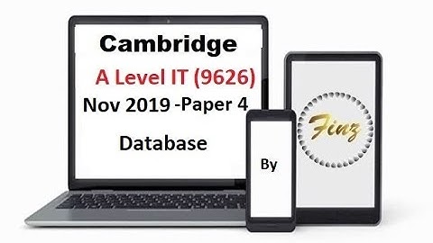 A LEVEL IT 9626 November 2019 - Database