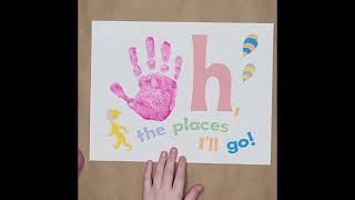 Oh the places you'll go Handprint Craft for Kids, Dr Seuss crafts for school #handprintart #diy
