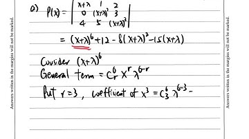 HKDSE 2019/M2/Q2 (Determinant+Binomial Theorem+Differentiation)