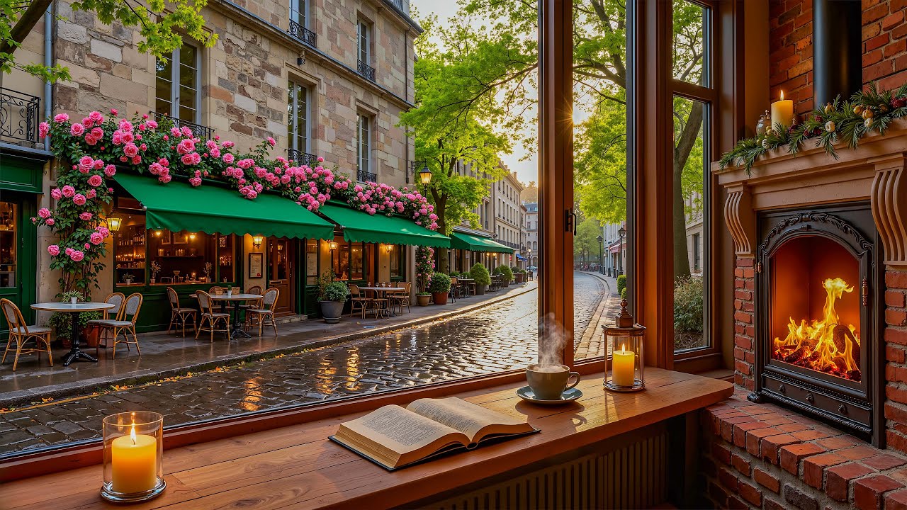 Cozy Coffee Shop Jazz ☕ Soft Jazz Music with Fireplace Sounds for Relax, Study & Focus