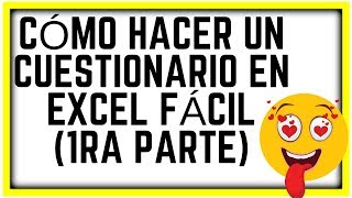 Cómo hacer un cuestionario en excel【RAPIDO Y FACIL 1RA PARTE】✅