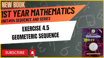 11 Class Mathematics | Geometric Sequence | Exercise 4.5 | Chapter 4 | Sindh text New book