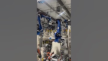 🤖Yaskawa robots are used for automated handling and spot welding of automotive parts.