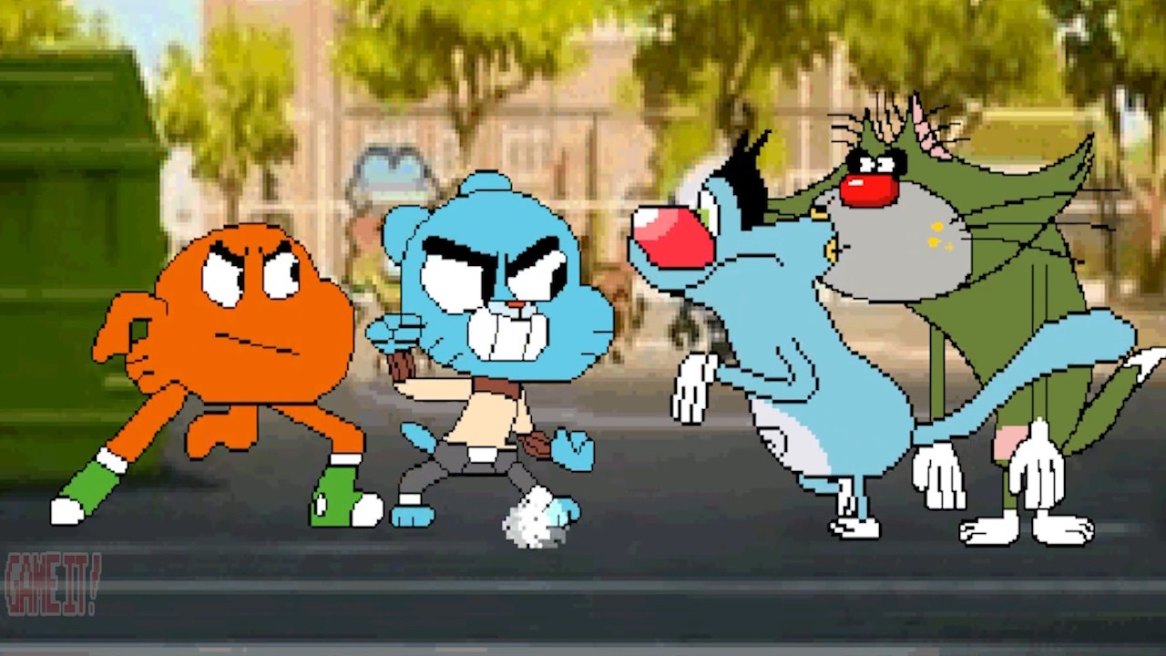 TEAM GUMBALL & DARWIN  FIGHTS  TEAM OGGY & JACK | RACE TO 3 WINS