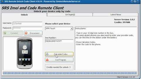 SRS: Howto Remove Simlock on KPN Touch phone via IMEI