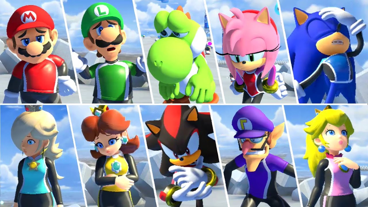 Mario & Sonic at the Olympic Games Tokyo 2020 - All Losing Animations (Surfing)