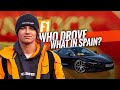 What cars did the F1 drivers drive to the Barcelona circuit?