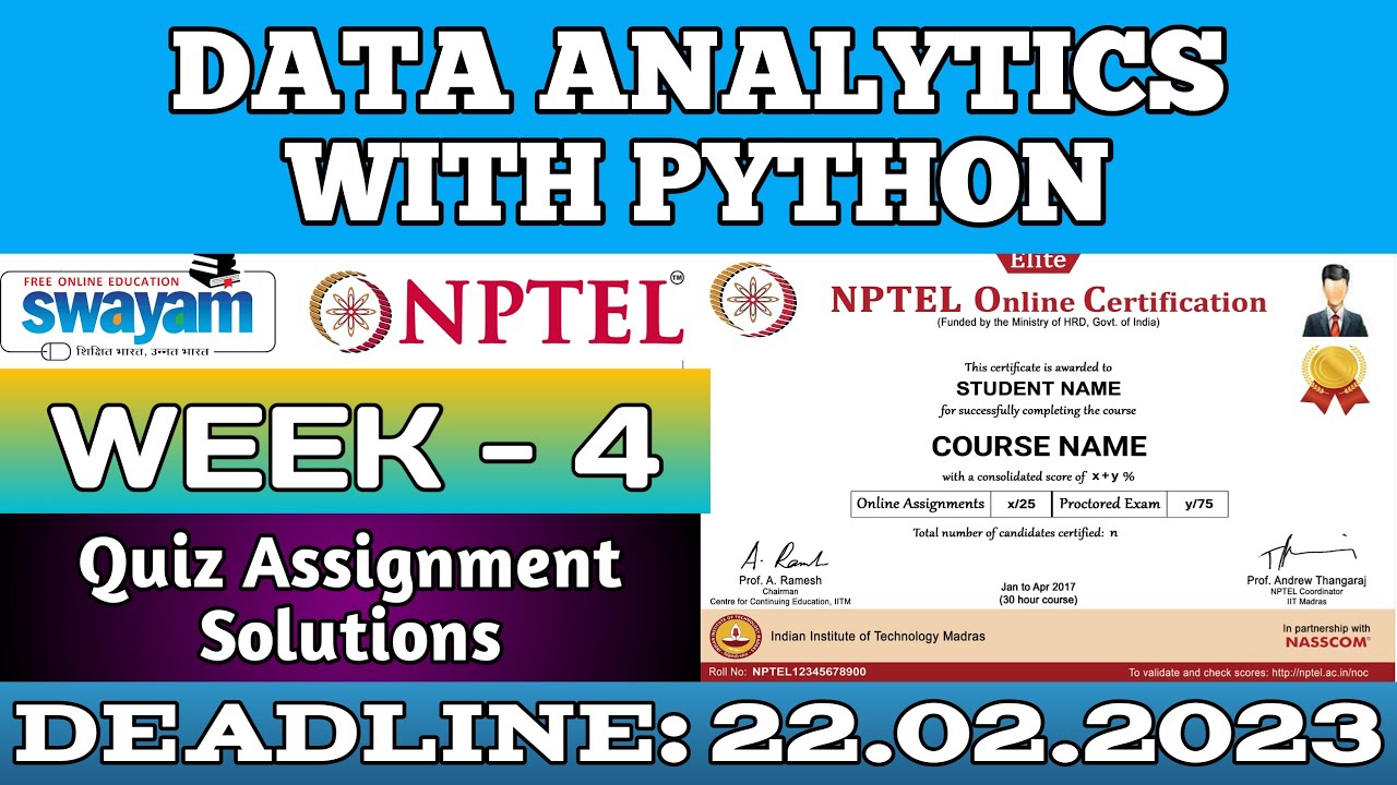 data analytics with python nptel assignment 4 solutions 2023