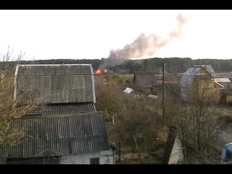 Начало дачного сезона. Пожар в Калининском районе.FLV