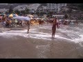 Marea alta en la Playa de Puerto Rico, Gran Canaria.