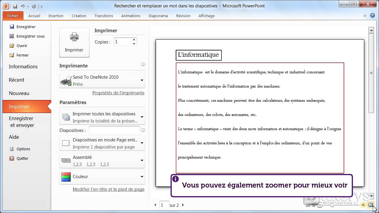 Comment faire un aperçu avant impression avec PowerPoint 2010 ? - YouTube