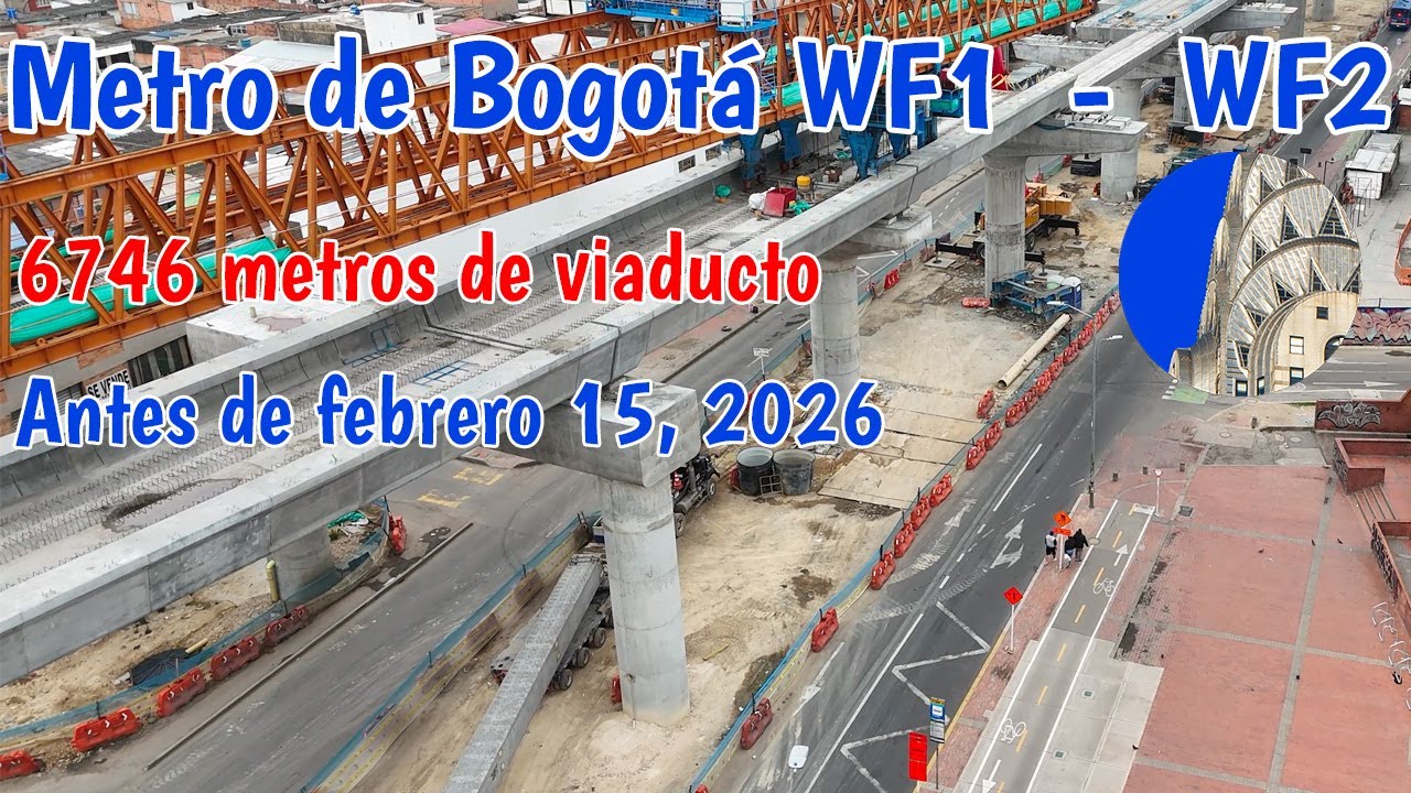 En Febrero se completan casi 7 km de viaducto continuo Metro de Bogotá WF1 WF2
