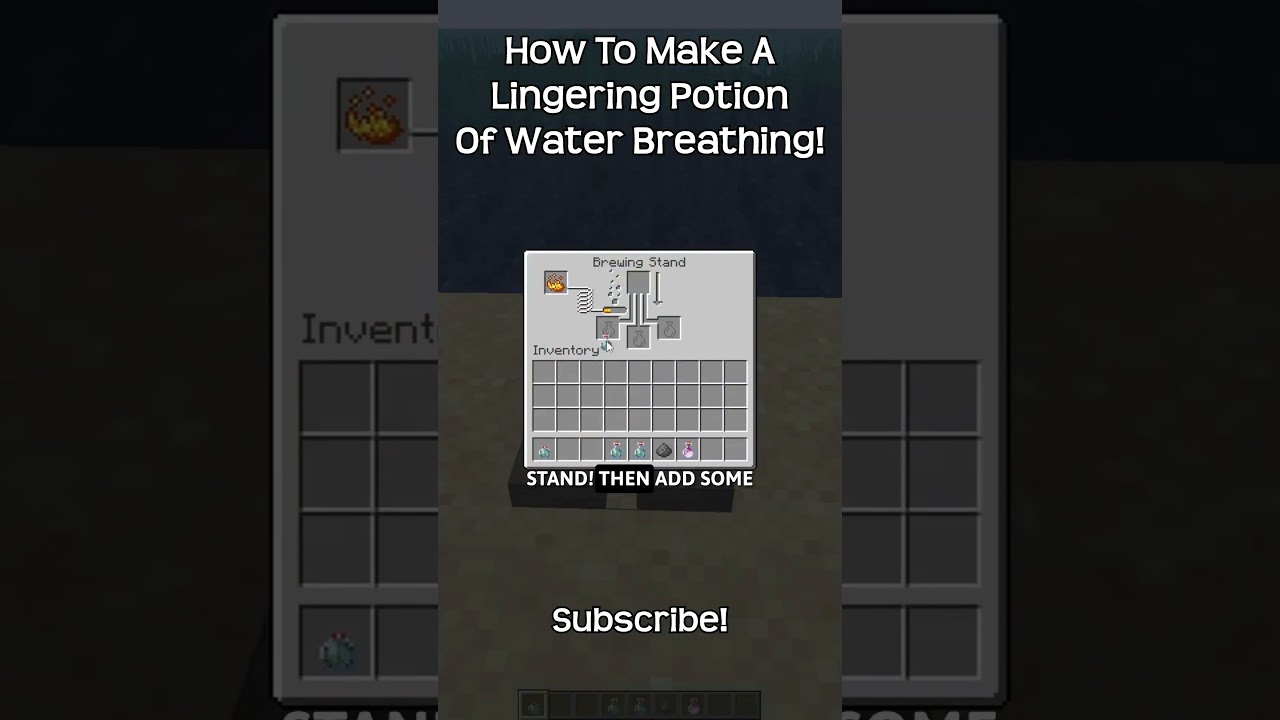 How To Make A Lingering Potion Of Water Breathing In Minecraft!