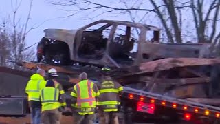 Eastbound I-69 shutdown due to semi truck fire near Bancroft