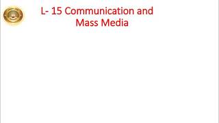 STD- V Subject- Evs-I L-15 Communication and Mass Media