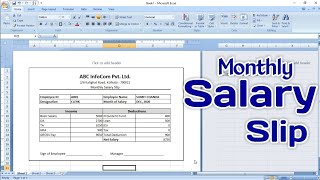How To Create Salary Slip in Microsoft Excel | Payslip in Excel screenshot 1