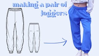 how to sew a pair of joggers  DIY sweatpants sewing tutorial with pattern