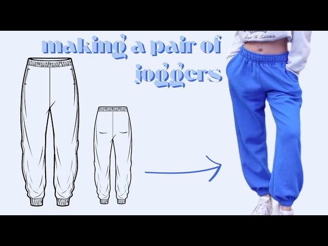 how to sew a pair of joggers - DIY sweatpants sewing tutorial with pattern class=