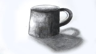Start Drawing Outlines Edges, Shading  3D simple cup || How to draw 3D Art child learning video