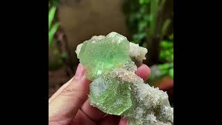 Video preview: Transparent Green Fluorite with Quartz — Fujian · 13.3 cm | Natural Mineral Specimen