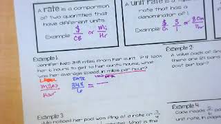 Unit Rates Foldable