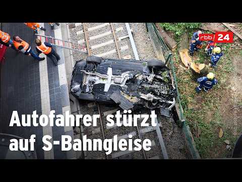 Tödlicher Unfall: Auto stürzt von Bösebrücke auf S-Bahngleise