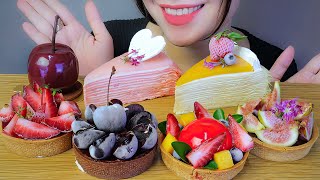 ASMR BÁNH KEM PHÁP 01 - FRENCH CAKES PART 1 (CREPES CAKE,TARTE CAKE , FRUITS SHAPED CAKE)| LINH-ASMR