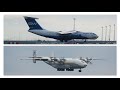Landing and TakeOff at Leipzig | flaming startup Antonov An-22A Antei vs Ilyushin IL-76TD