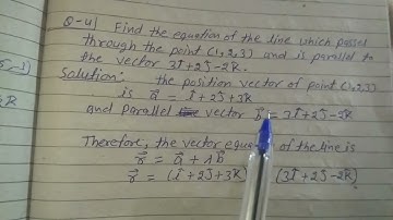Find the equation of the line which passes through the point (1,2,3) and is parallel to the vector