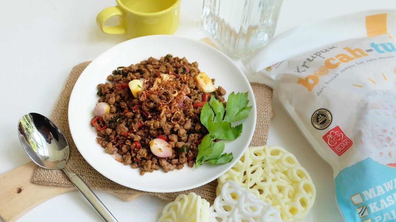 Resep Tumis Daging Cincang Pedas Krupuk Bocah Tua