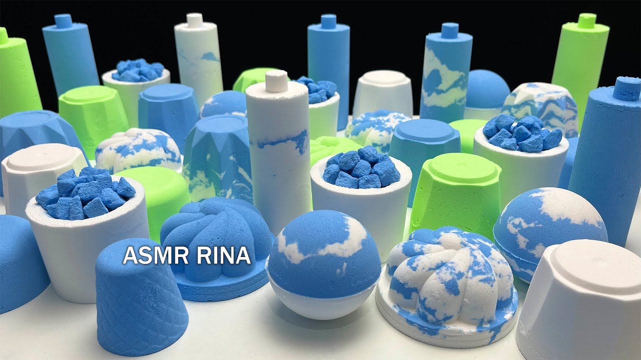 ASMR crunchy baking soda 💙+💚