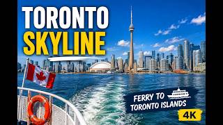 Leaving Toronto by Ferry | Stunning Skyline & CN Tower Views | 4K ⛴️🇨🇦