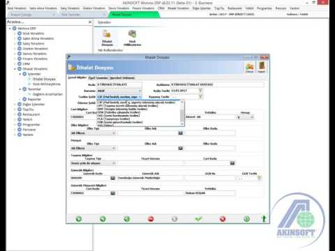 AKINSOFT WOLVOX ERP İthalat Yönetim İşlemi