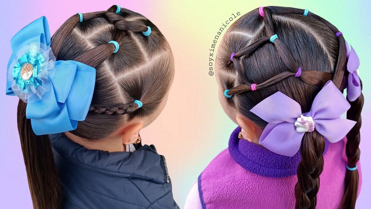 2 IDEAS DE PEINADOS PARA NIÑAS ✨🌈 Fáciles & Bonitos