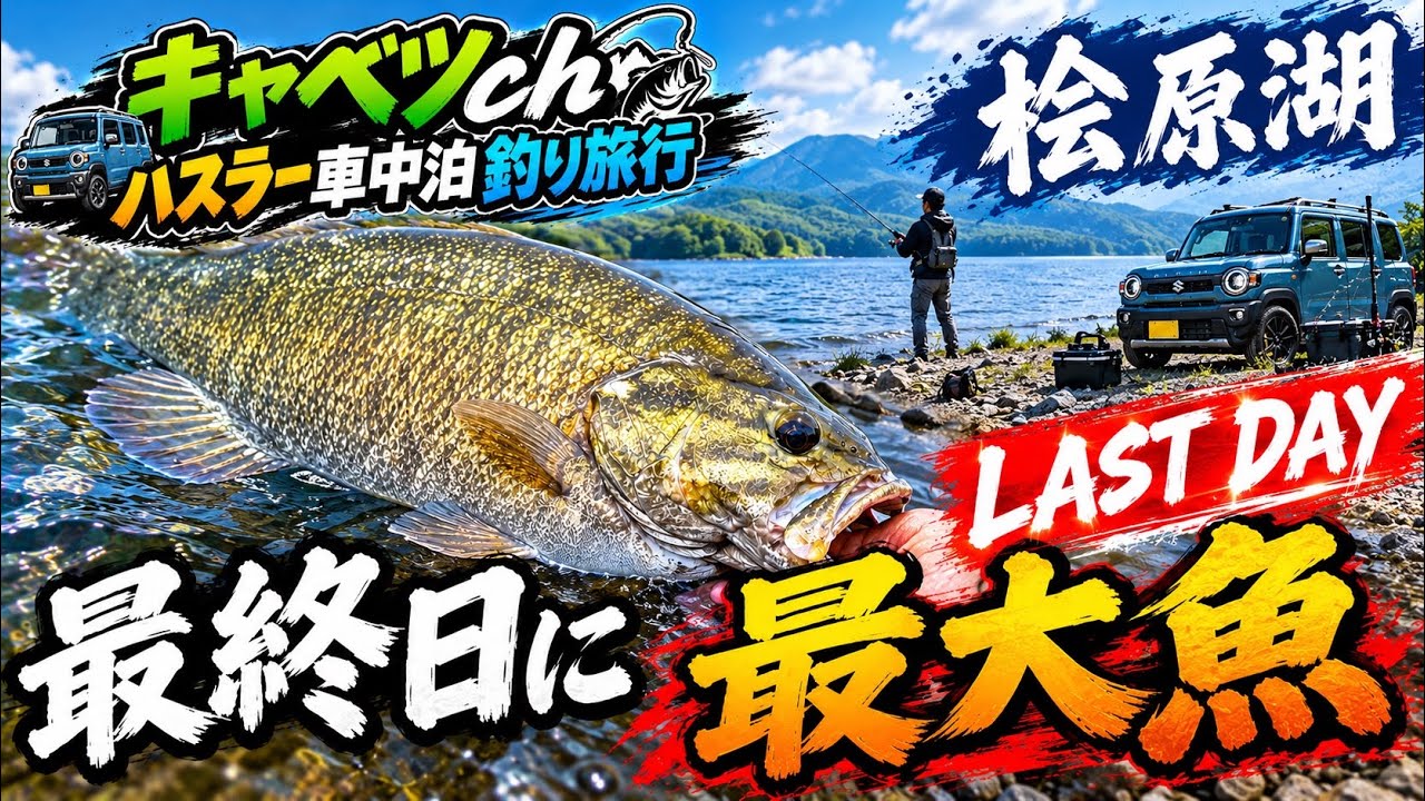 EP8【桧原湖バス釣りLAST】最終日に最大のスモールマウスバスが釣れた！