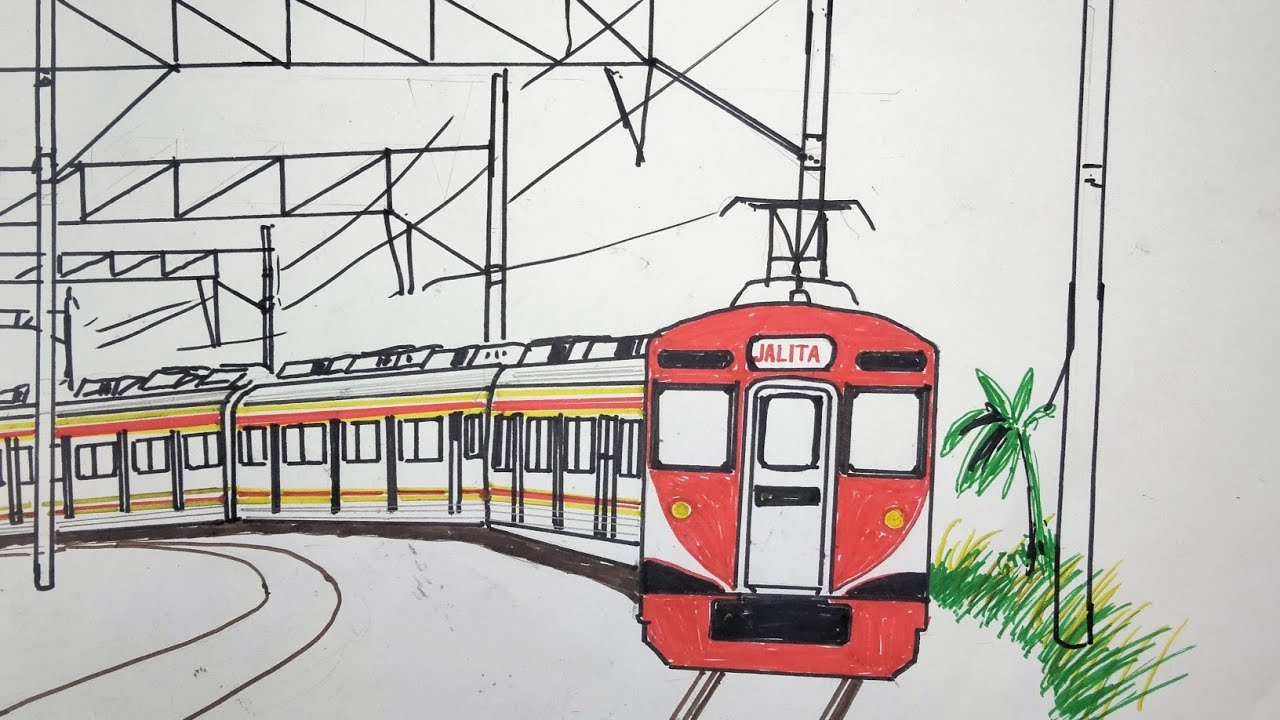 Cara menggambar kereta KRL TOKYU 8500 Jalita