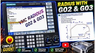 CNC VMC Radius Programming | G02 Clockwise & G03 Counter Clockwise Arc.