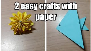 2 easy crafts with paper | origami fish | Flower