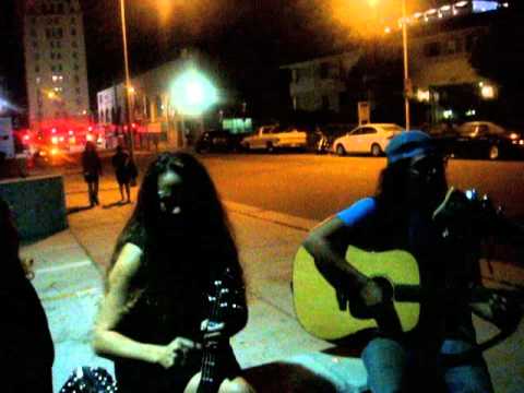 Acoustic jam "The Way You Make Me Feel" on the str...