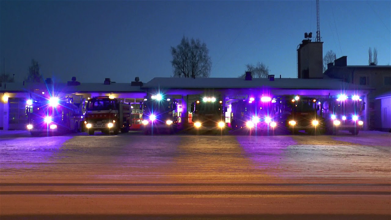 Finnish Fire Truck Light Show 2019