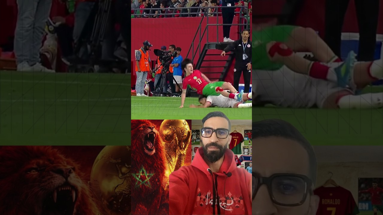 عدالة إلهية مع ​براهيم رباج ميسي المنتخب المغربي ينجو من تدخل وحشي والنتيجة صادمة للمعتدي  #shorts