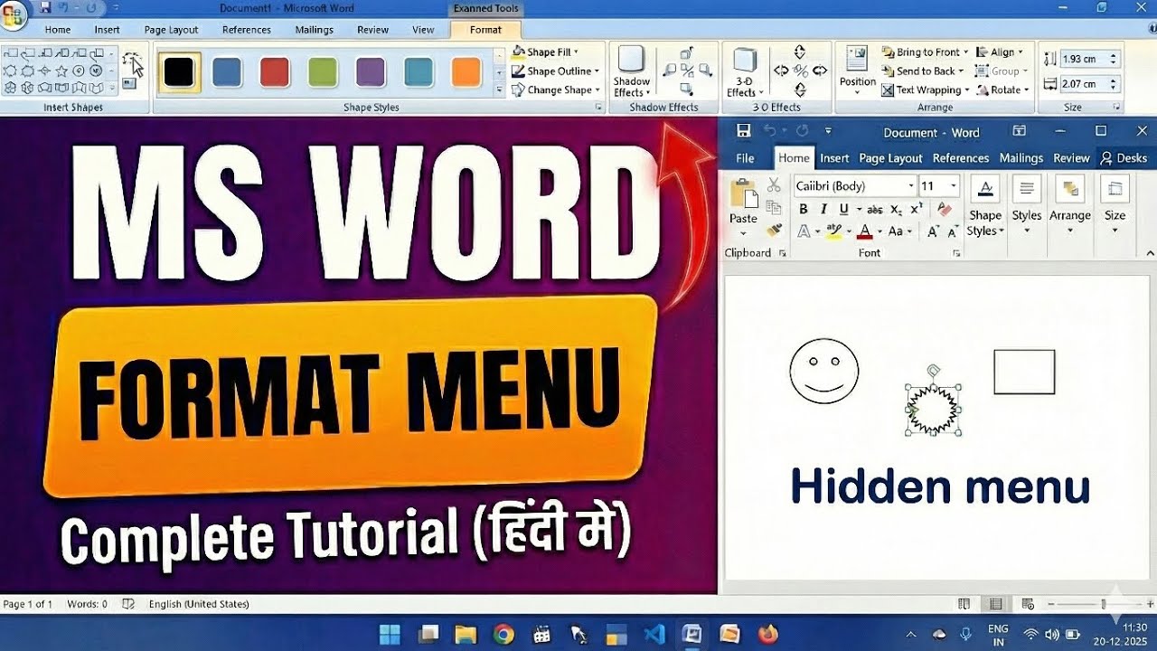 MS Word Magic: The Secret Format Tab Explained! | MS Word Hidden Format Menu Video in Hindi 