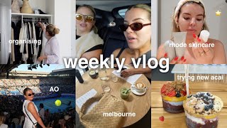 weekly vlog 💌 aus open, rhode skincare review, decluttering + moving!?